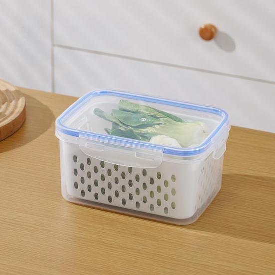 Food Storage Box for Fridge Fruit Storage Container with Removable Colander Leakproof Produce