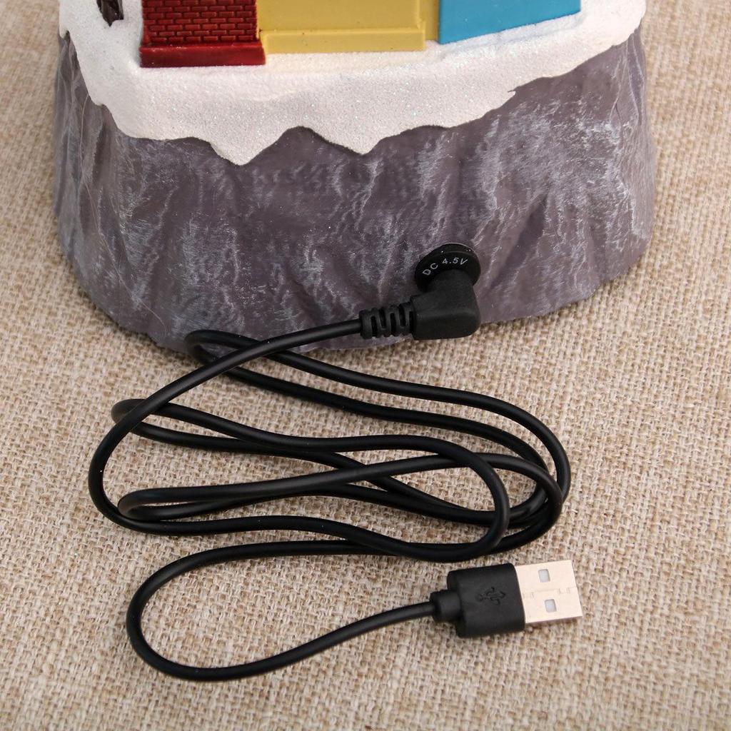 Rotating Luminous Christmas House Music Box Ornament