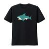 Mens CUTE SHARK Classic T Shirt Black Vintage Washed Homme Slightly Versatile Streetwear Comfor