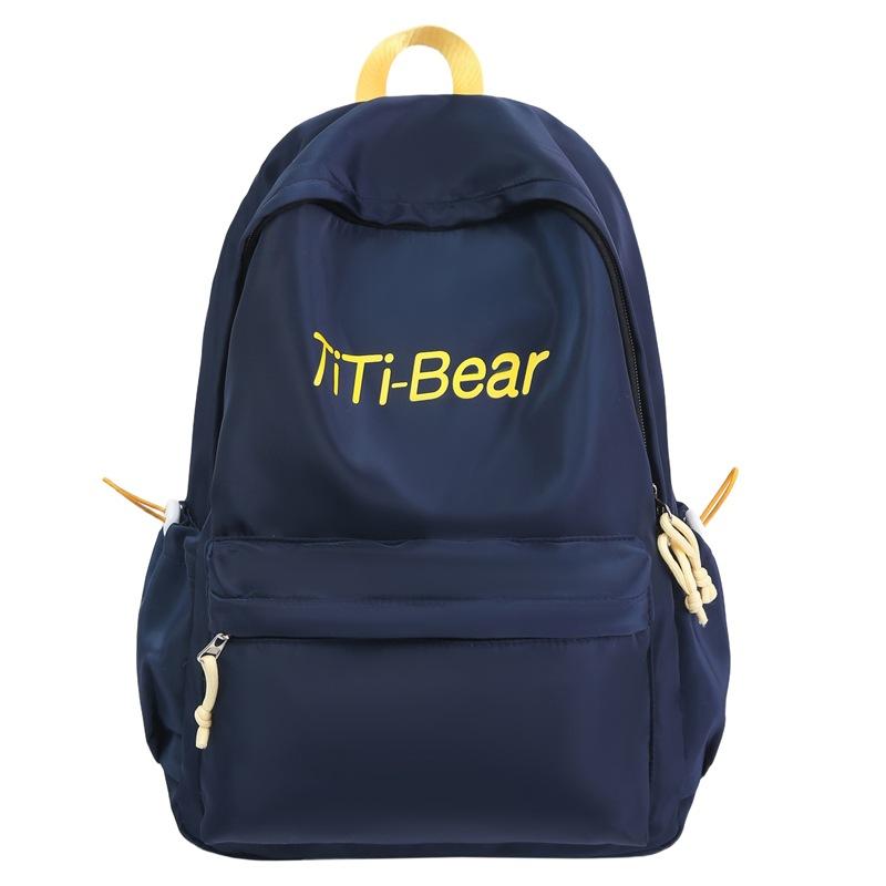 

New campus letter trendy cool student schoolbag lightweight large capacity junior high school students simple backpack schoolbag темно-синього кольору