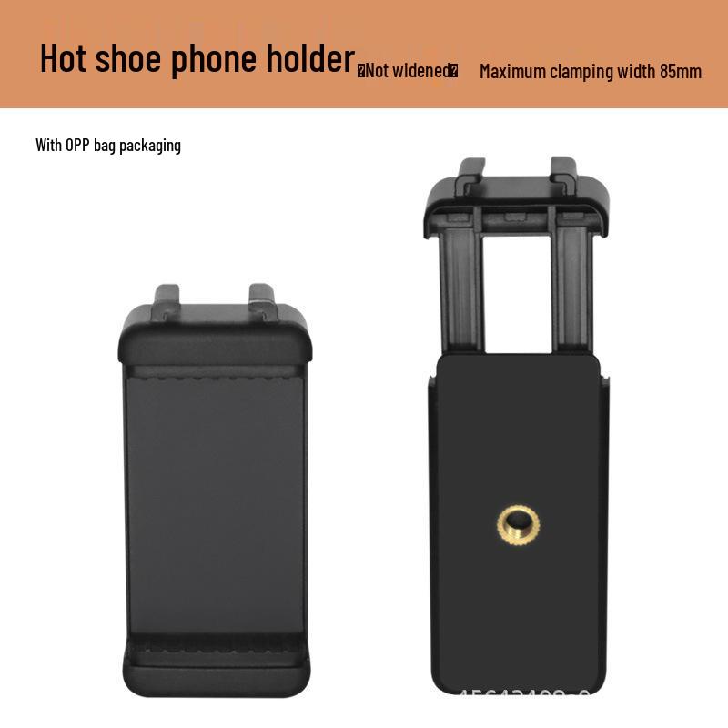 

E-Type Phone Clip for Live Streaming & Selfie Stick with Dual Screw Holes