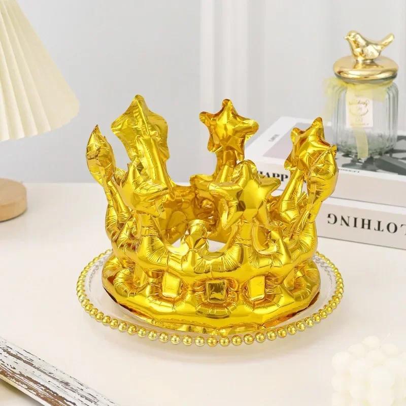 1PCS Gold Sliver Rosegold Crown Headband Balloons Wedding Birthday Party Princess Prince Decors Ballons Good Pictures Taking