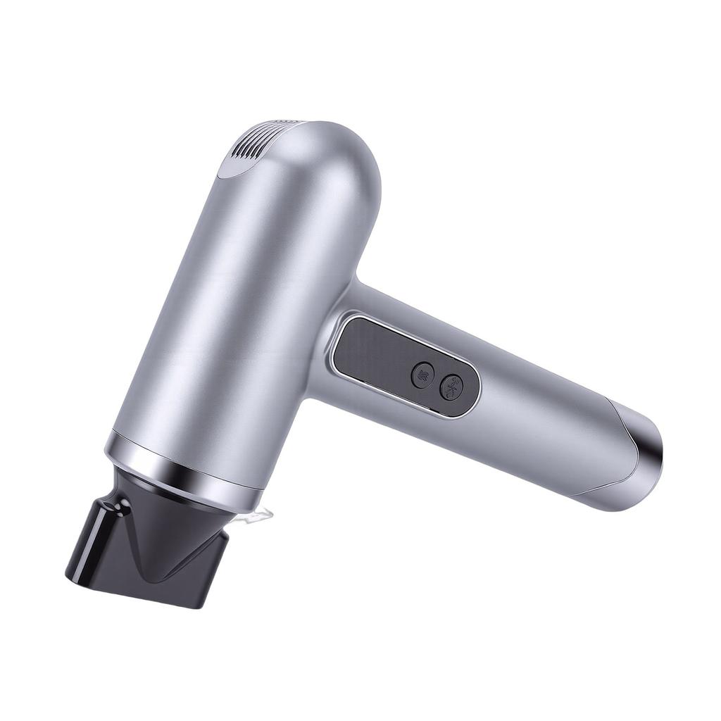 Cordless Hair Dryer 15600mah USB Rechargeable Adjustable Blow Dryer Low Noise for College Dormitory 200W Gray