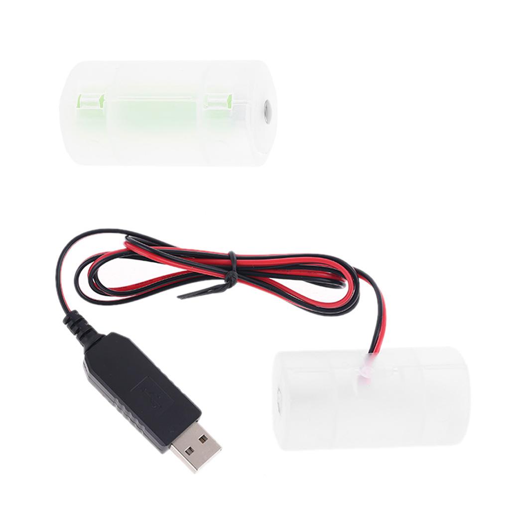 USB Battery Power Supply Adapter Can Replace 1 To 4pcs 1.5V 3V 4.5V 6V D Size LR20 Battery Eliminator Cable for Clock