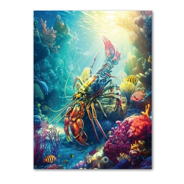 Abstract Modern Art Wall Poster Sea Turtle Jellyfish Dolphin Shark Animal Morden Sea Print Home Decor Canvas Painting Picture