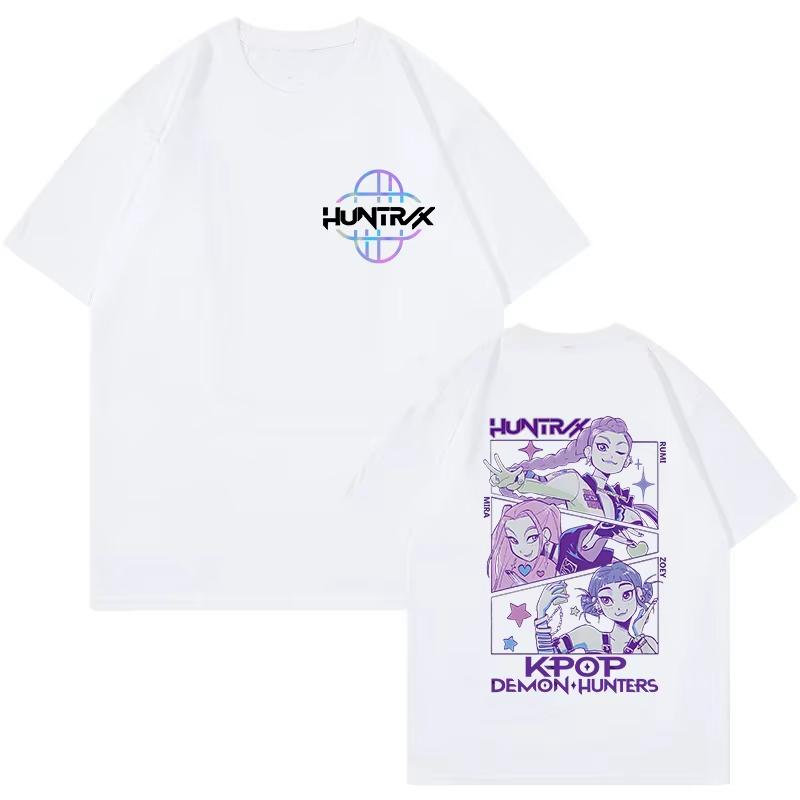 Kpop Demon Hunters Cotton Shirt Huntrix Mira Rumi Zoey Derpy Tiger Tees Gift for Men Women Saja Boys Fans Clothes Trending Tops