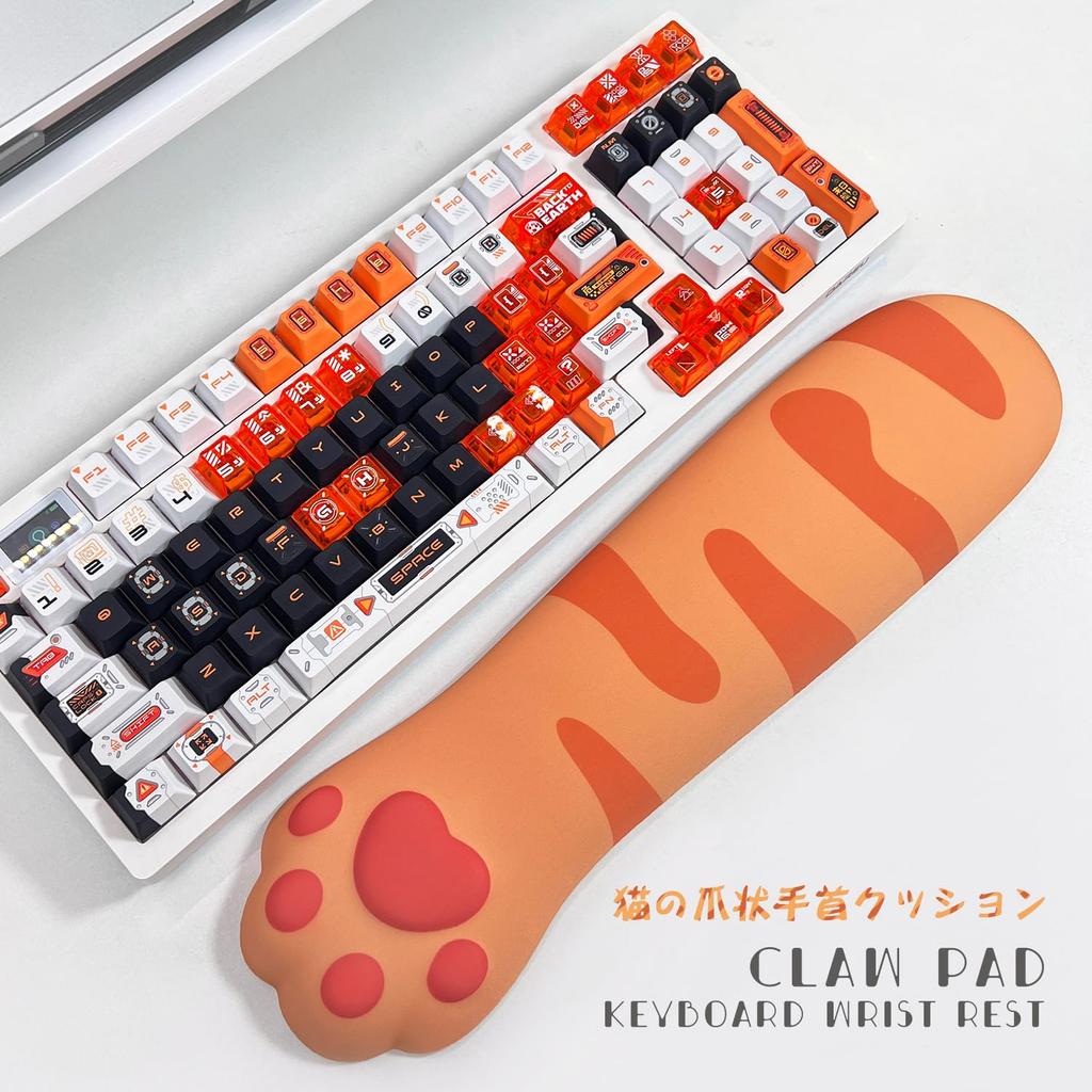 Wrist Rest Cat Claw Wrist Cushion Stress Relief Reduce Fatigue Bottom Ergonomic Design Wrist Rest for Keyboard Memory Cotton Anti-slip (G)