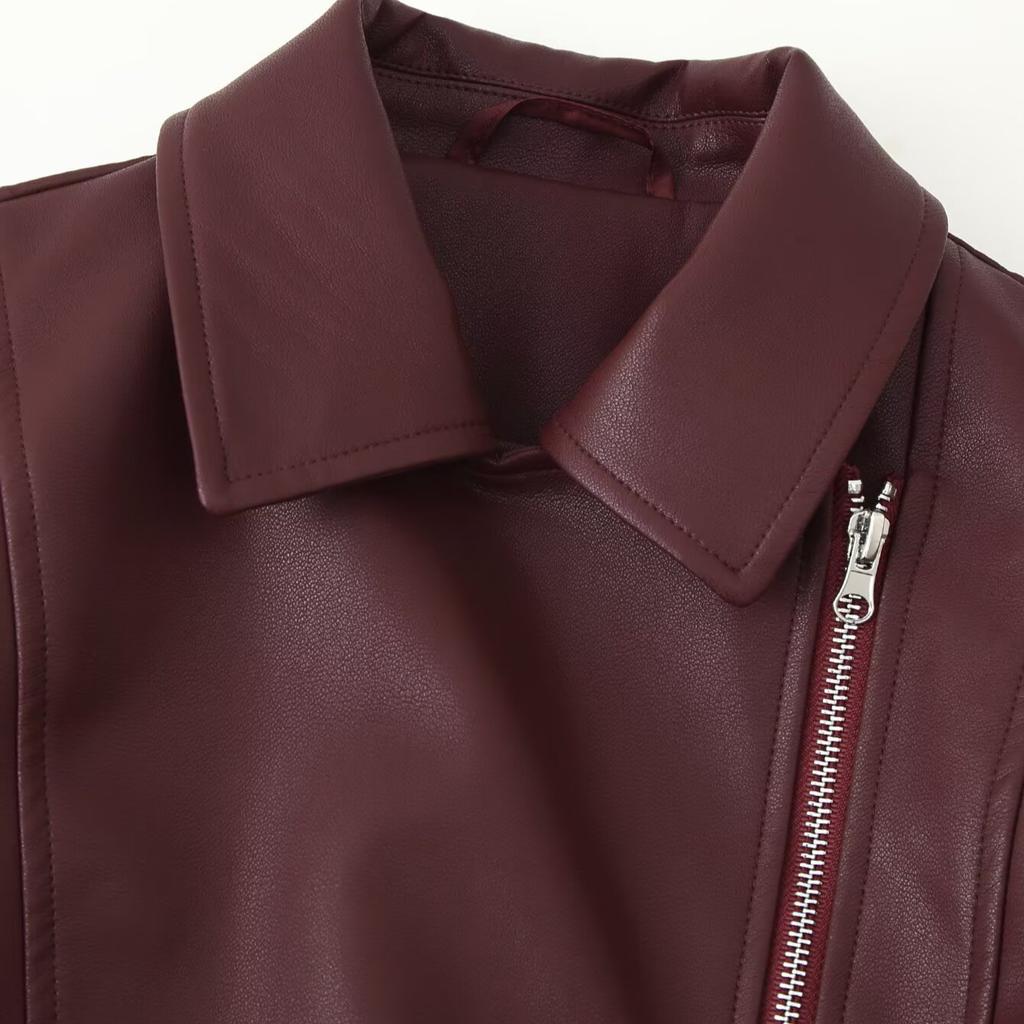 European and American Style, New Women's Clothing, Versatile Fashionable Casual Lapel Locomotive Leather Jacket Jacket