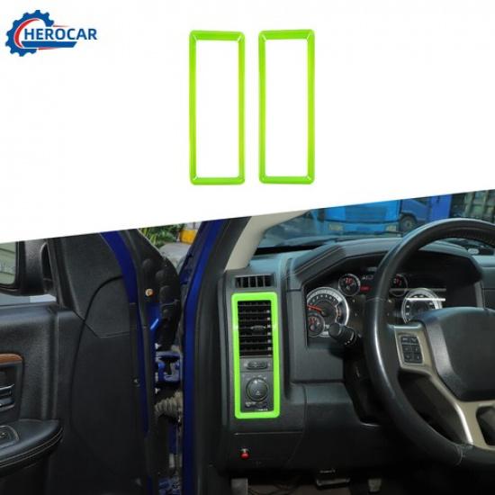 2x Center Console Two Side Air Vent Outlet Cover Trim For Dodge RAM Light Green