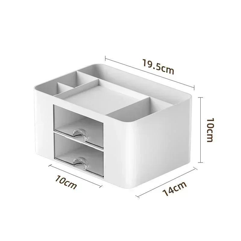 New Creative Transparent Drawer Storage Box Desktop Cosmetics Organizer Student Pen Holder School Office Stationery Plastic Boxs