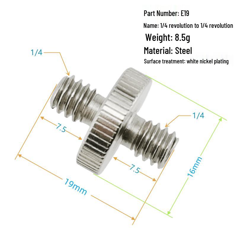

Interchangeable Tripod Adapter: 3/8 to 1/4 Inch Camera Screw with Ball Head for Live Streaming and Lighting.