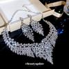 New exquisite diamond necklace earrings set party dress temperament high sense palace style jewelry wholesale