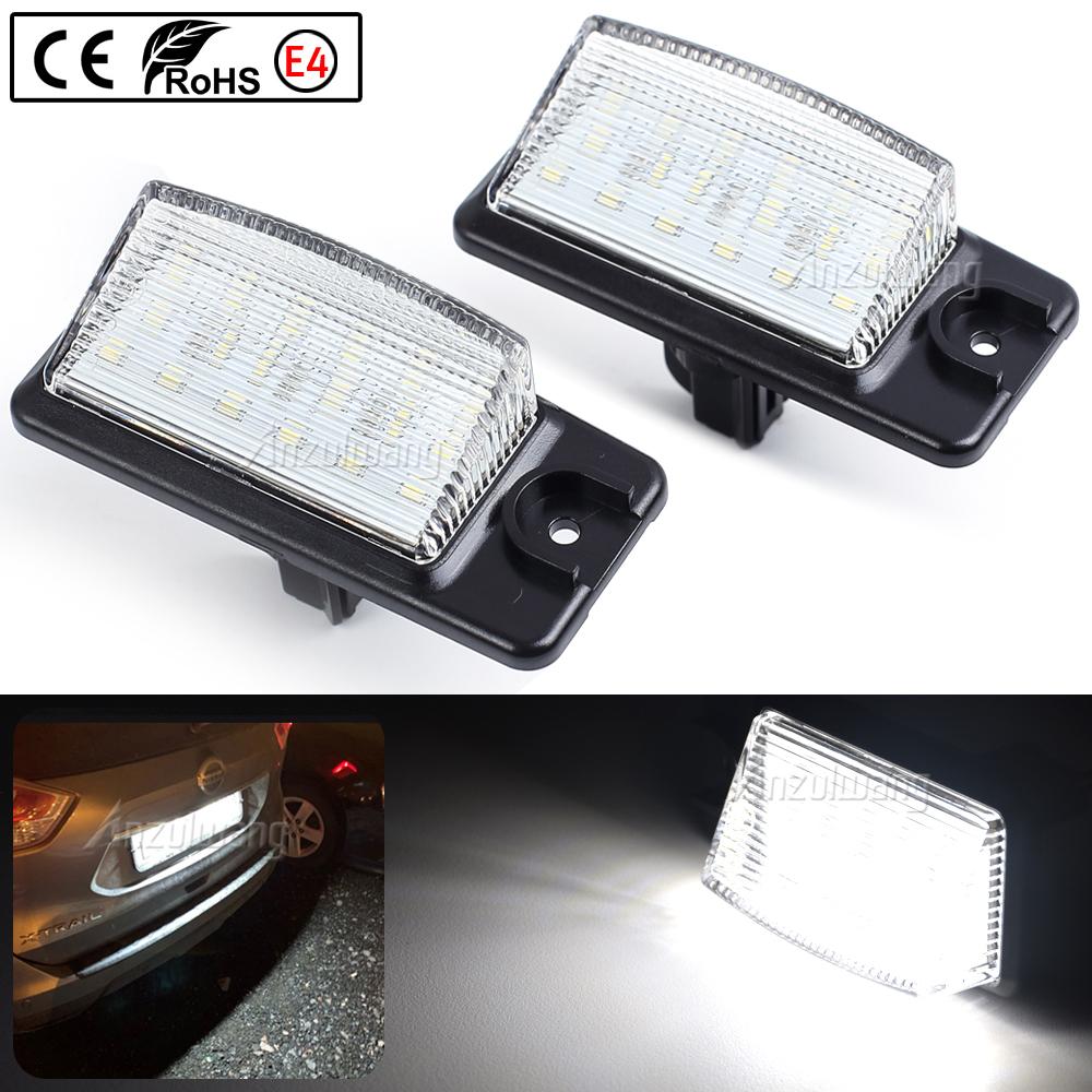 2Pcs LED License Number Plate Light Lamps For Nissan Altima L32 Rogue T32 X-Trail Pathfinder R51 Maxima A35 Murano Z50 Z51
