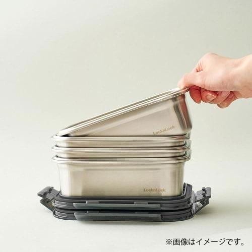 Bestco Stainless Steel Storage Container, Microwave, Oven, and Dishwasher Safe, 1.2L, Rectangular, Silver, Lock & Lock, Stainless Hard, LST515