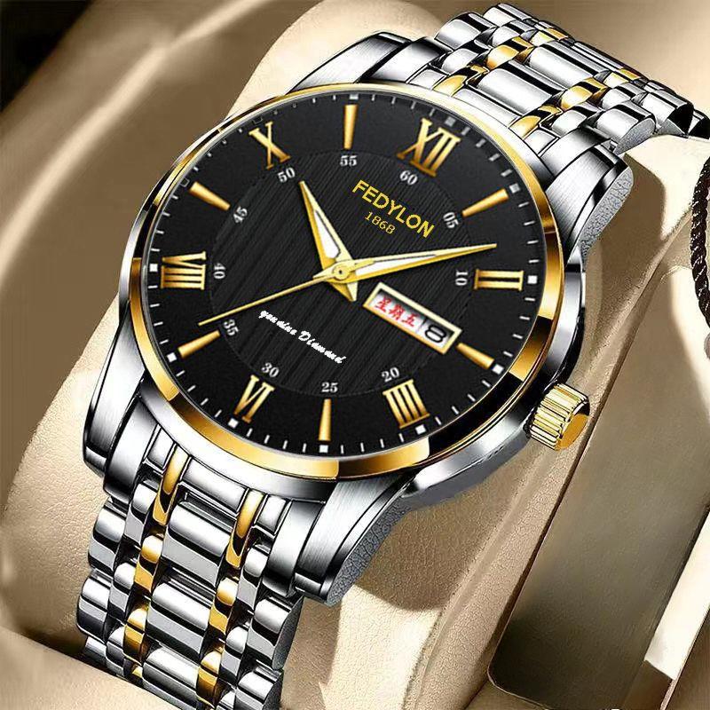 New Fully Automatic Non-mechanical Men's Watch Men's Business Versatile Waterproof Steel Quartz Watch