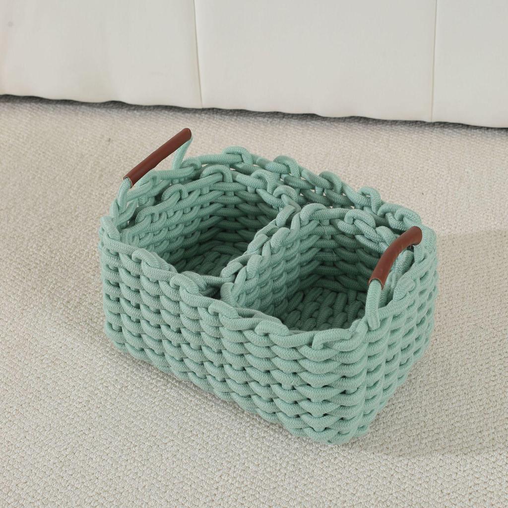 Braided Cotton Rope Multi-Color Storage Basket - Nordic Style Makeup & Sundries Organizer