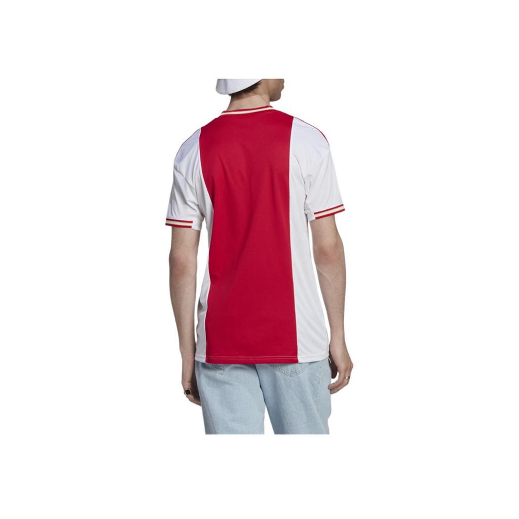 Adidas Tricou de fotbal Ajax 22/23 Home Fan Edition cu decolteu în V cu mânecă scurtă pentru bărbați Topuri Roșu Alb H58243