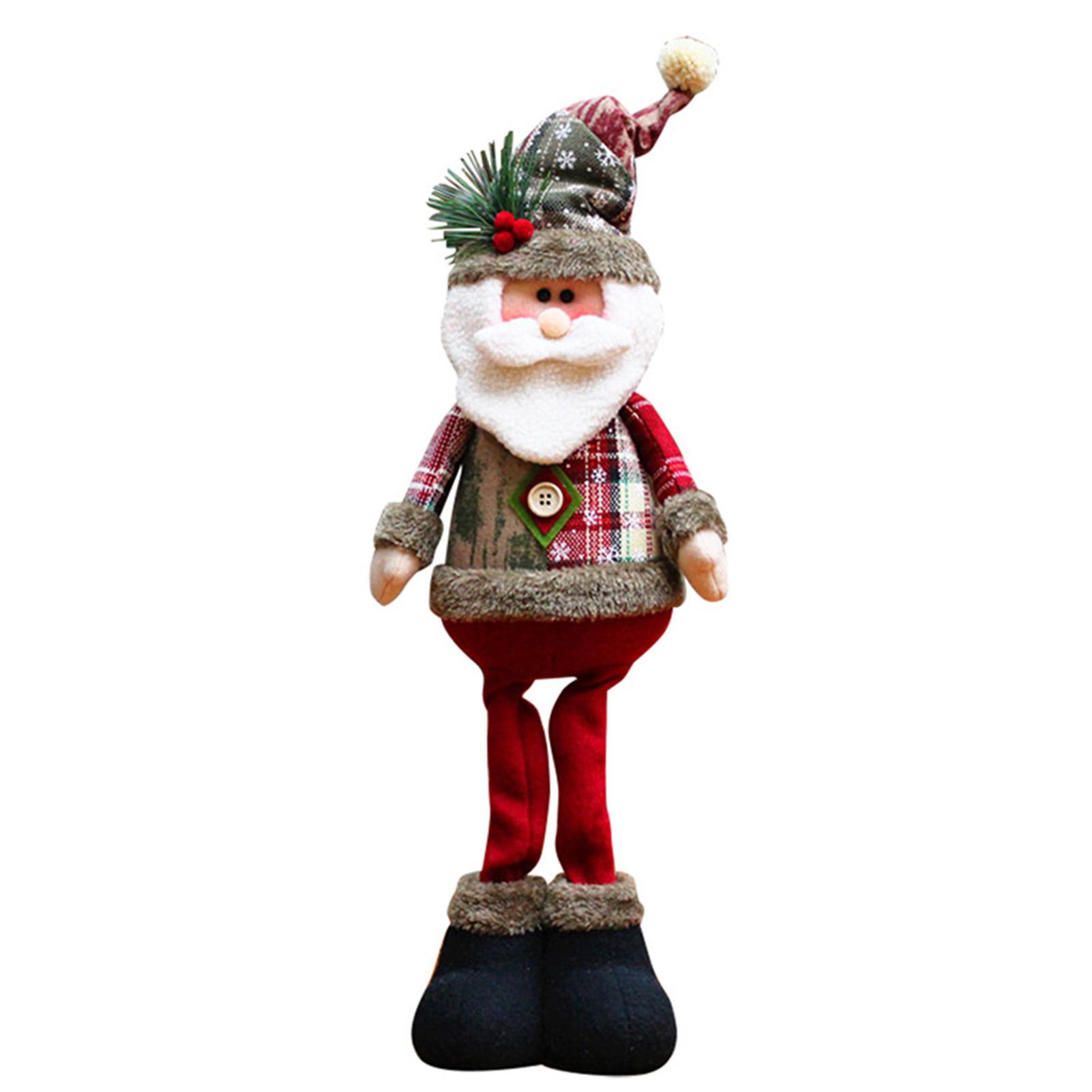 Christmas Doll Telescopic Toy Santa Claus/snowman/reindeer Plush Doll Santa Claus Family Decoration Lovely Christmas Spirit