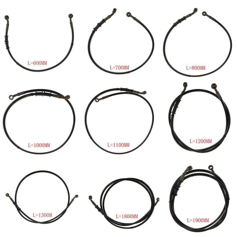 Braided Motorcycle Brake Hose Flexible Clutch Oil Line 12 Inch Metal Rubber Pipe for Bike Hydraulic Brakes