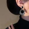 Exquisite Retro Black Crystal Earrings - Versatile, Trendy, and Fashion-Forward