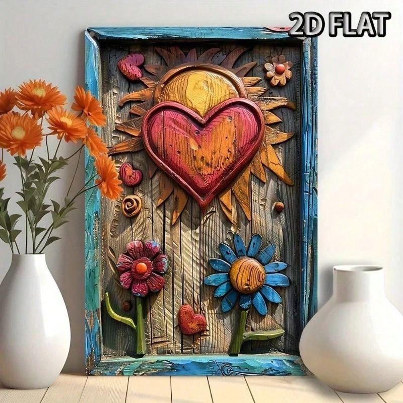 

Vintage Sunflower Butterfly Metal Poster 8x12 Inch Solid Metal Wall Art for Kitchen