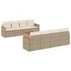 Vidaxl 9-Cz. Garden Furniture Set With Cushions, Beige, Poly Rattan