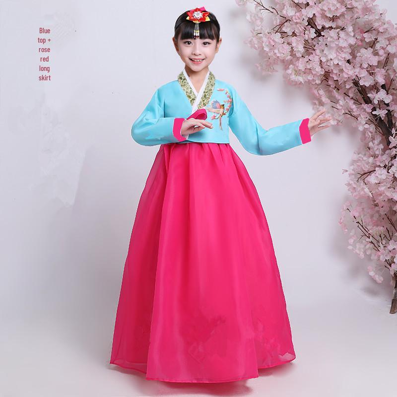Dívčí červnový 1. Korejský tradiční Hanbok - Joseonský etnický performance taneční kostým