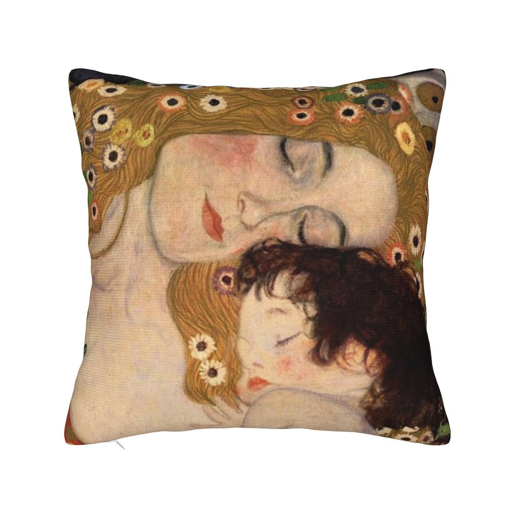 Gustav Klimt The Kiss Square Pillow Cases  Cushion Cover Custom Polyester Decor Throw Pillow Case Cover for Home 18x18