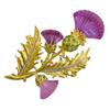 Vintage Purple Flower Brooch in Gold with Diamonds