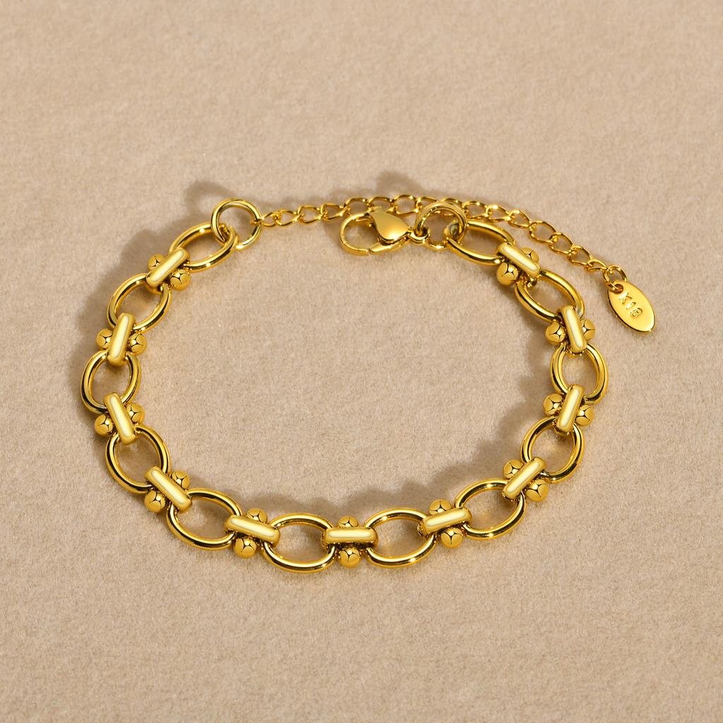 Dainty Heart-shaped Bracelet for Women,Stainless Steel Waterproof Oval Handmade Chain Bracelet, Charm Jewelry Gift