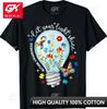 Kinder Leuchtendes Blau Autismus-Bewusstsein Band Puzzle-Teile Komisch Rundhals Bequem Baumwolle Grafik T-Shirt Tägliches Tragen