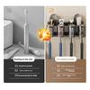 Toothbrush Holder with Suction Cup Carbon Steel ABS Waterproof Rust-Proof Wall Mounted Double-Layer Storage for Bathroom Organizer