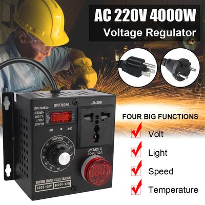 Regulator Napięcia Ściemniacz Regulowany Kontroler Napięcia Zmiennego Kompaktowy Wysokiej Mocy AC 220V 4000W Do Prędkości Światła Temperatury Woltów