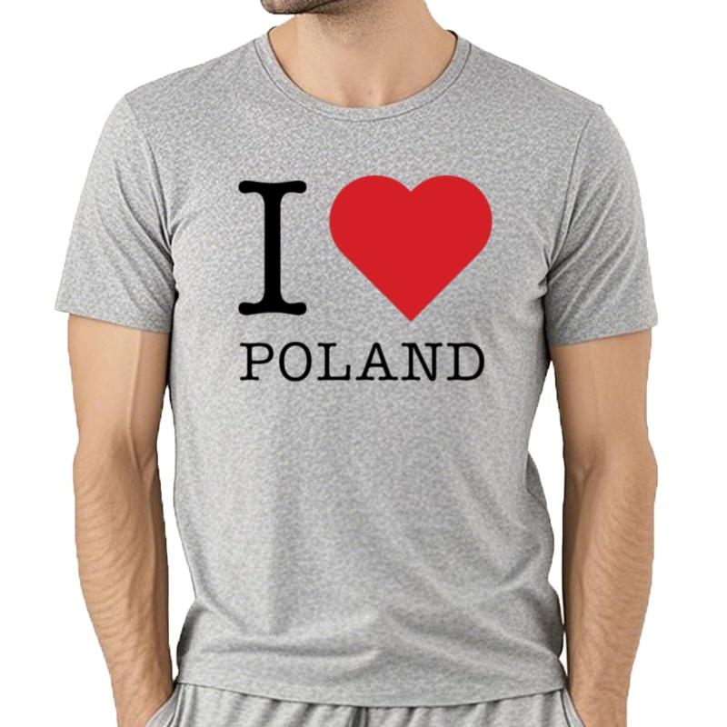 Camisetas Estampadas Para Hombre Y Mujer Ropa Informal A La Moda Holgada De Gran TamañO Polska I Love Poland 100