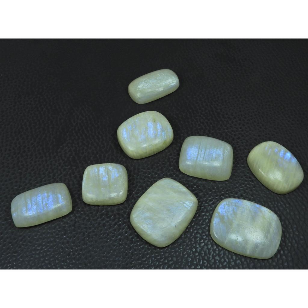 231Cts. Natural Moonstone Octagon Shape Cabochon Loose Gemstone 08 Pcs Lot C-3306