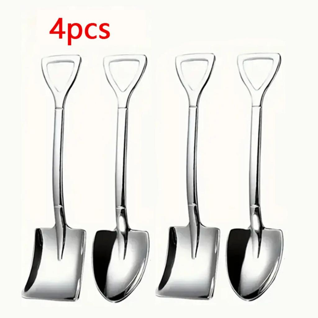 Stainless Steel Dessert Spoon Ice Cream Spoon, Elegant Shovel Shape, Suitable for Ice Cream, Ice Cream, Tiramisu, Etc., Modern Home Kitchen Utensils