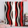 2pcs 2D Flat Printing Window Treatment Curtains Black_ Red & Gray Digital Printed Polyester Drapes Festive Curtains Perfect for