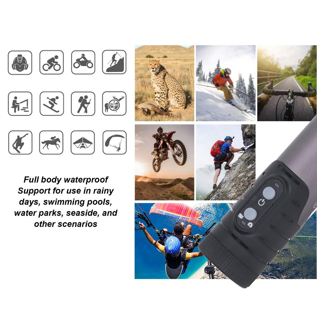 HD 1080P Bike Motorcycle Helmet Camera WiFi Flashlight Camera Anti Shake Waterproof Sports DV H68A