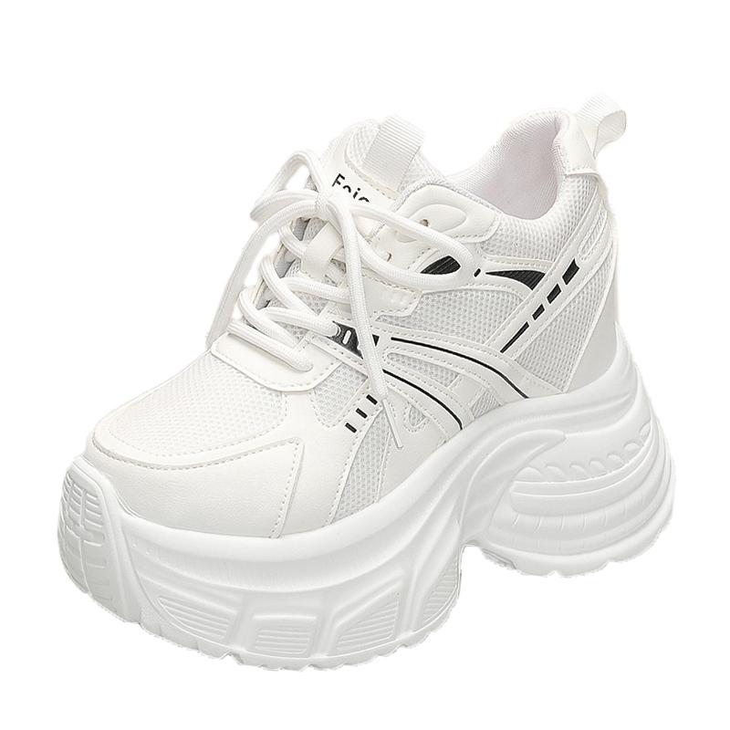 

Women s Dad Shoes 2025 New Summer Breathable Mesh High Top Boost Sports Shoes Thick Bottom Heightening Net Surface Shoes 34 белый