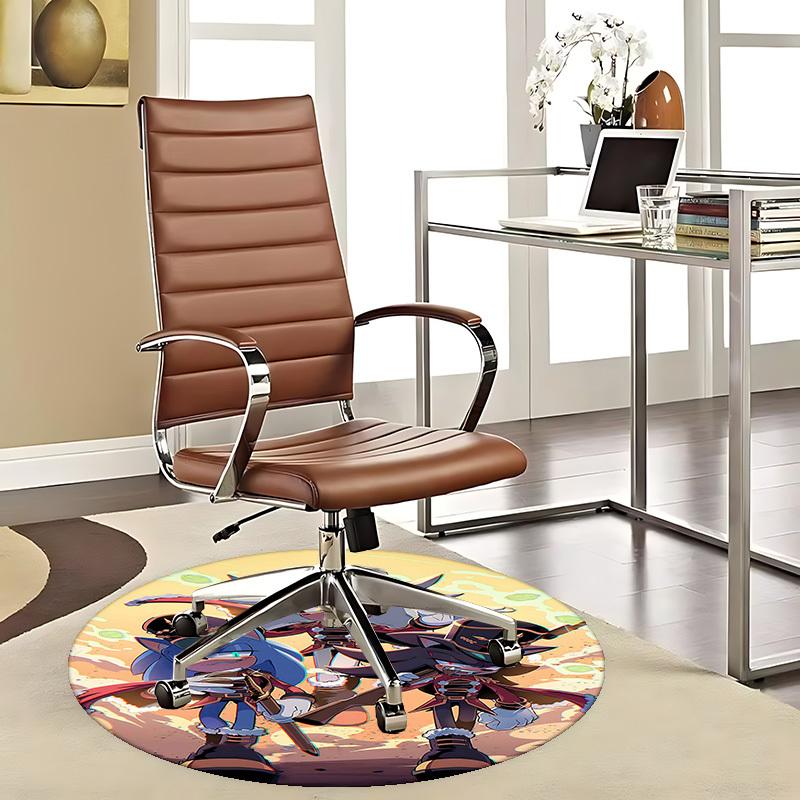 

1pc Anime Cartoon Design Sonic The Hedgehog Round Carpet - Office Chair Mat, Non-Slip Rug for Home Decor, Living Room, Bedroom, Game Room & Dormitory. 80cm by 80cm
