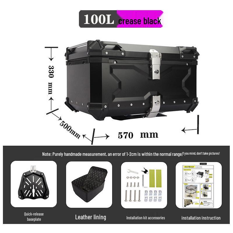 Quick-Release Waterproof Motorcycle Aluminum Tail & Side Boxes (28L-100L)