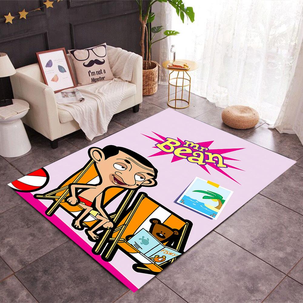 Mr Bean's Silly Adventure Themed Anti-Slip Rugs - Polyester Home Decor, Suitable for Bedrooms, Living Rooms, Doorways, Studios, and Decorations