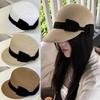 Korean Sweet Women Summer Casual Hat Breathable Sun Protection Straw Weaving Horse Riding Hat Fashion Outdoor Seaside Travel Cap