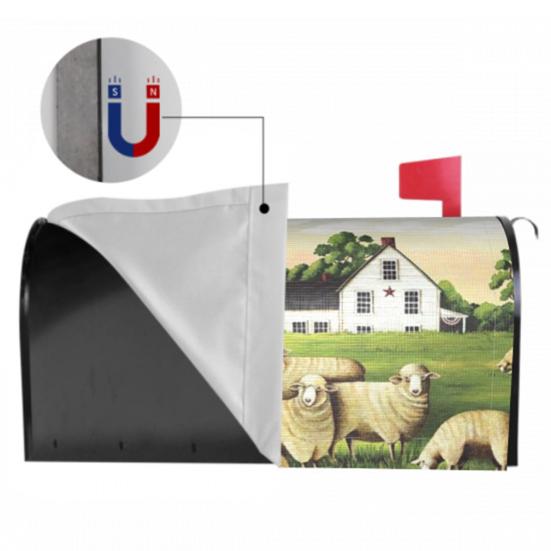 Winter Magnetic Mailbox Cover Standard Size 18 X 21in Merry Christmas Mailbox Wraps Cover Holiday Post Letter Box Cover for Outdoor Garden Yard Decor