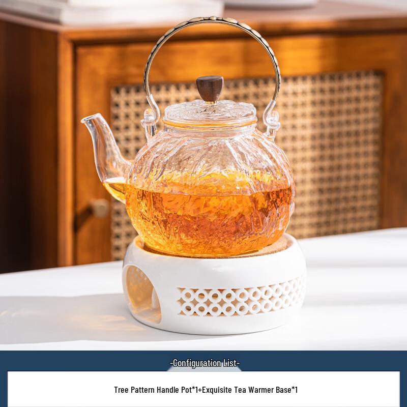 Minimalist Glass Teapot Set with Warmer