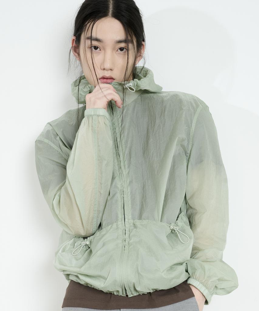 Dustywhite Fog Green City Track Hooded Jumper