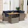 VidaXL Garden Furniture Set 5 Pcs with Grey Cushions Wicker, Outdoor Sofa Set, Corner Sofa Set 3326924