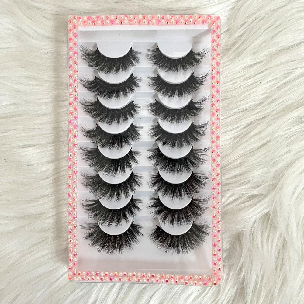 Wholesale Wispy Faux Mink Full Strip 3D Multi Layered Black 8MM-30MM Cruelty-Free Durable Eyelashes Targeted Vendor