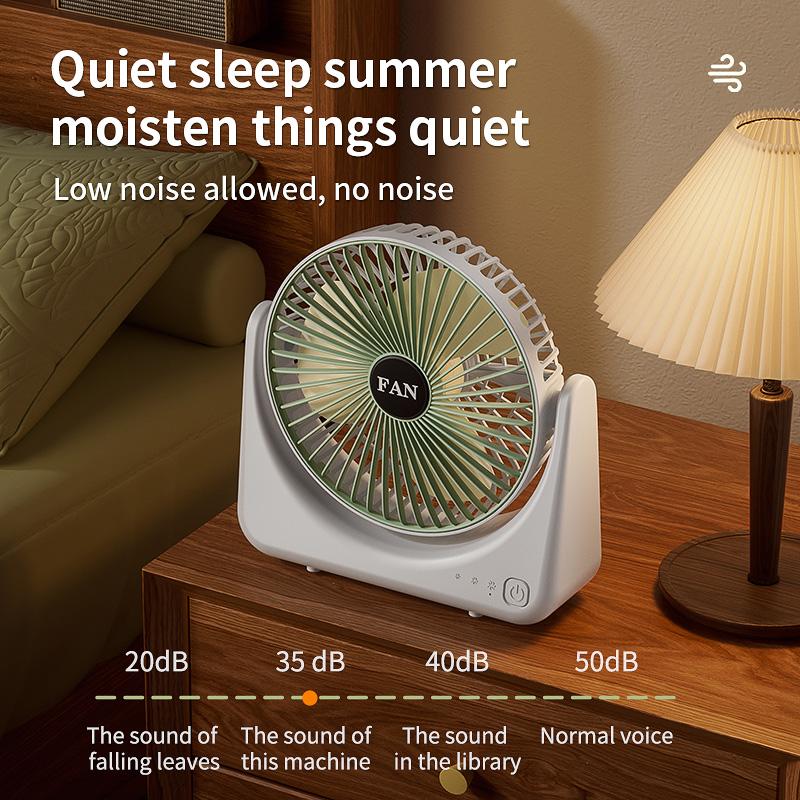 Desktop Electric Fan Small And Portable Home Office Learning Outdoor Camping Office Desk USB Charging 3-Speed Adjustable Cooling