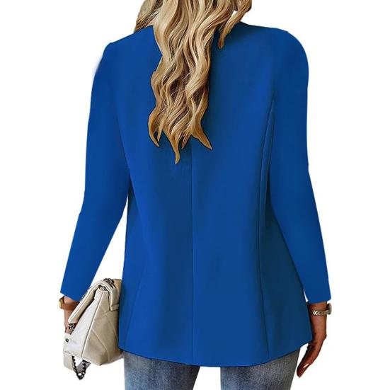 Damen Business Anzugjacke Revers Langarm Einknopf Anzugjacke mit Taschen Einfarbig Lockere Passform Business Oberbekleidung Arbeitskleidung